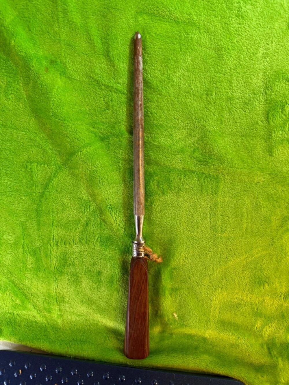 Vintage sharpening steel with wooden handle